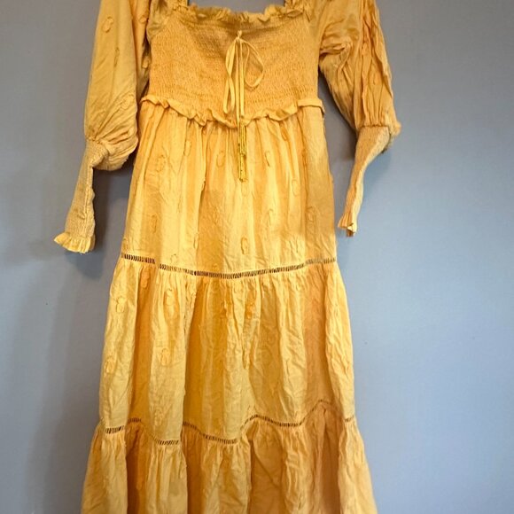 Farm Rio Brazilian 3D Pineapple Yellow Midi Dress - Picture 3 of 7